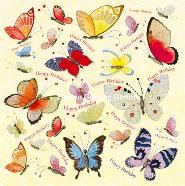 Postkarte Geburtstag, Schmetterlinge